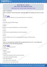 Đề thi học kì 1 Tiếng Anh 12 Friends Global - Đề số 4